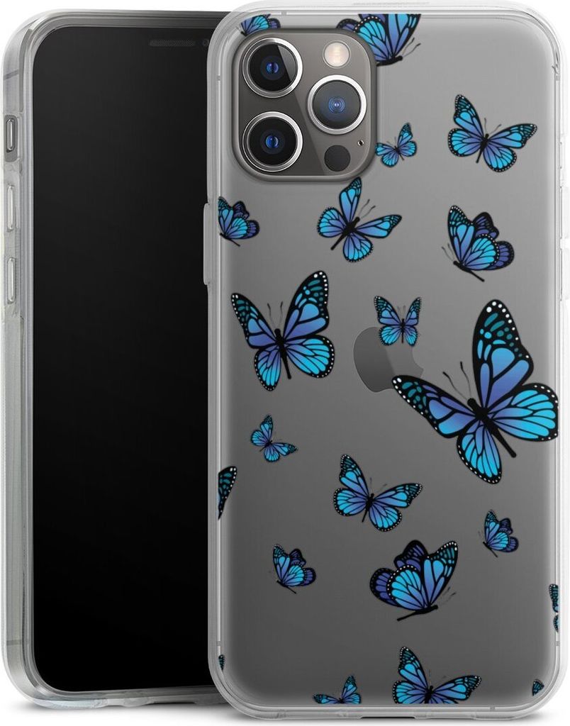 DeinDesign Handyhülle für Apple iPhone 12 Pro Max Silikon Hülle Case Smartphone Schutzhülle Muster Schmetterling transparent