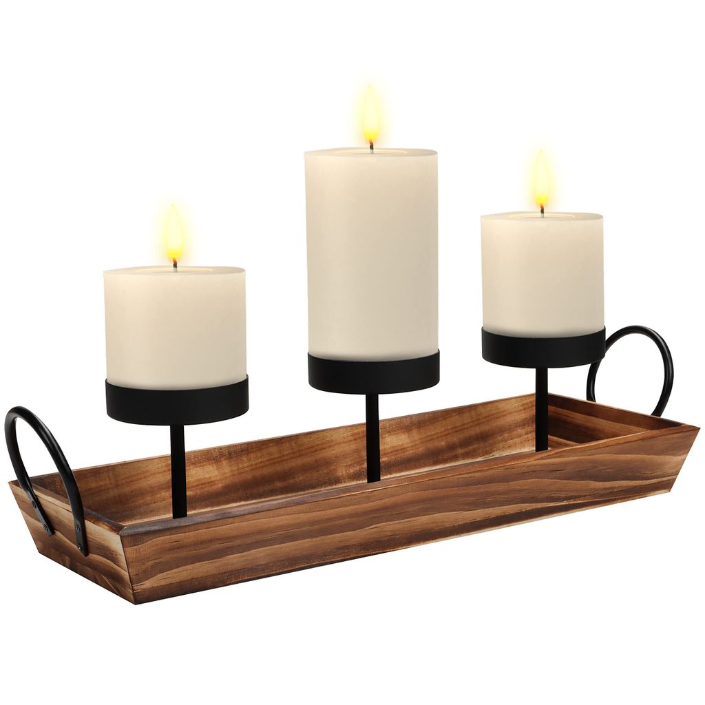 Belle Vous Holz Schale mit Kerzenhalter aus