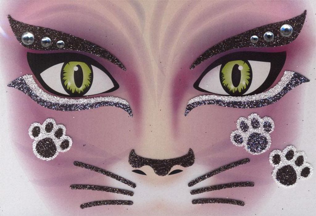 HERMA 15310 5x Adesivo Face Art Gatto rosa Immagine del prodotto 