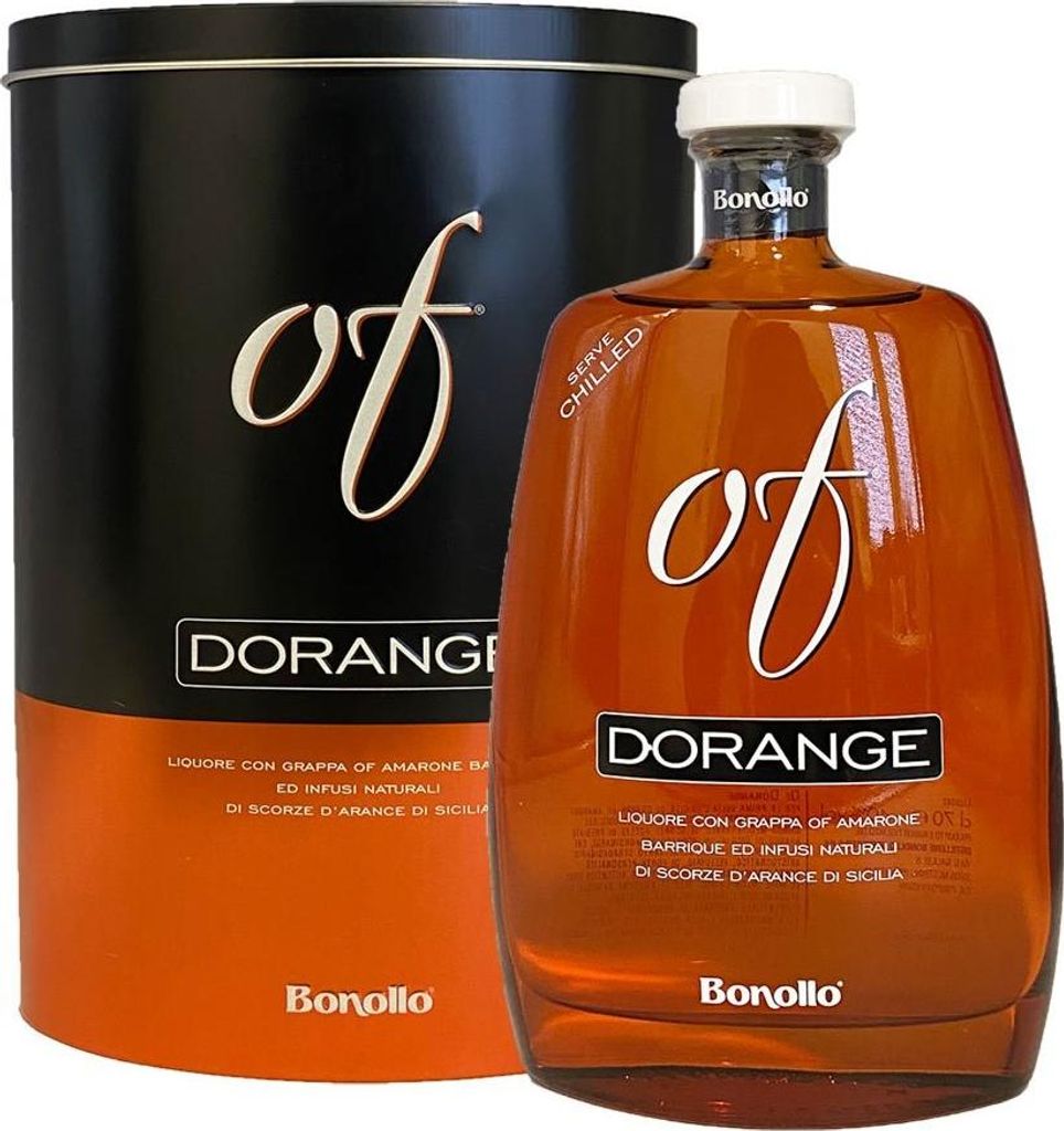 Bonollo Dorange OF Likör mit Grappa, 40% Vol. 0,7 l