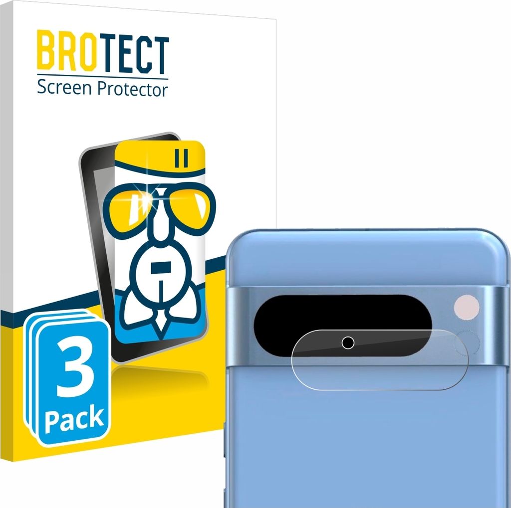 3x BROTECT Schutzglas für Google Pixel 8 Pro (NUR Kameraschutz) Schutzfolie Panzer Folie Glas Display Schutz klar