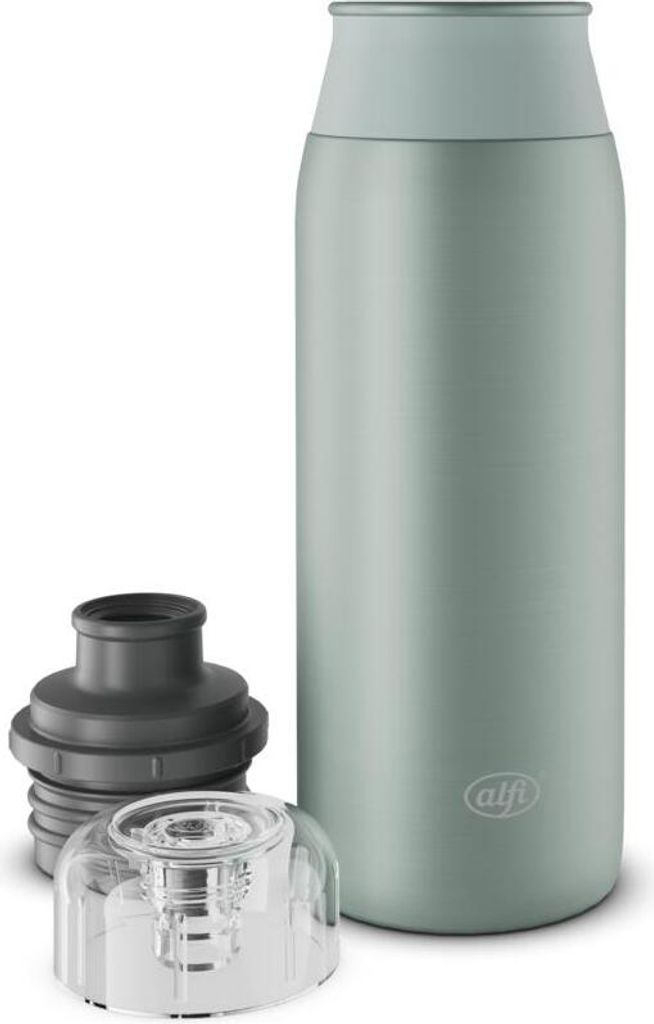 alfi ELEMENT BOTTLE 600ml, grün matt, leichte Trinkflasche aus Edelstahl, absolut dicht mit Drehverschluss, für Kohlensäure, klein, spülmaschin...