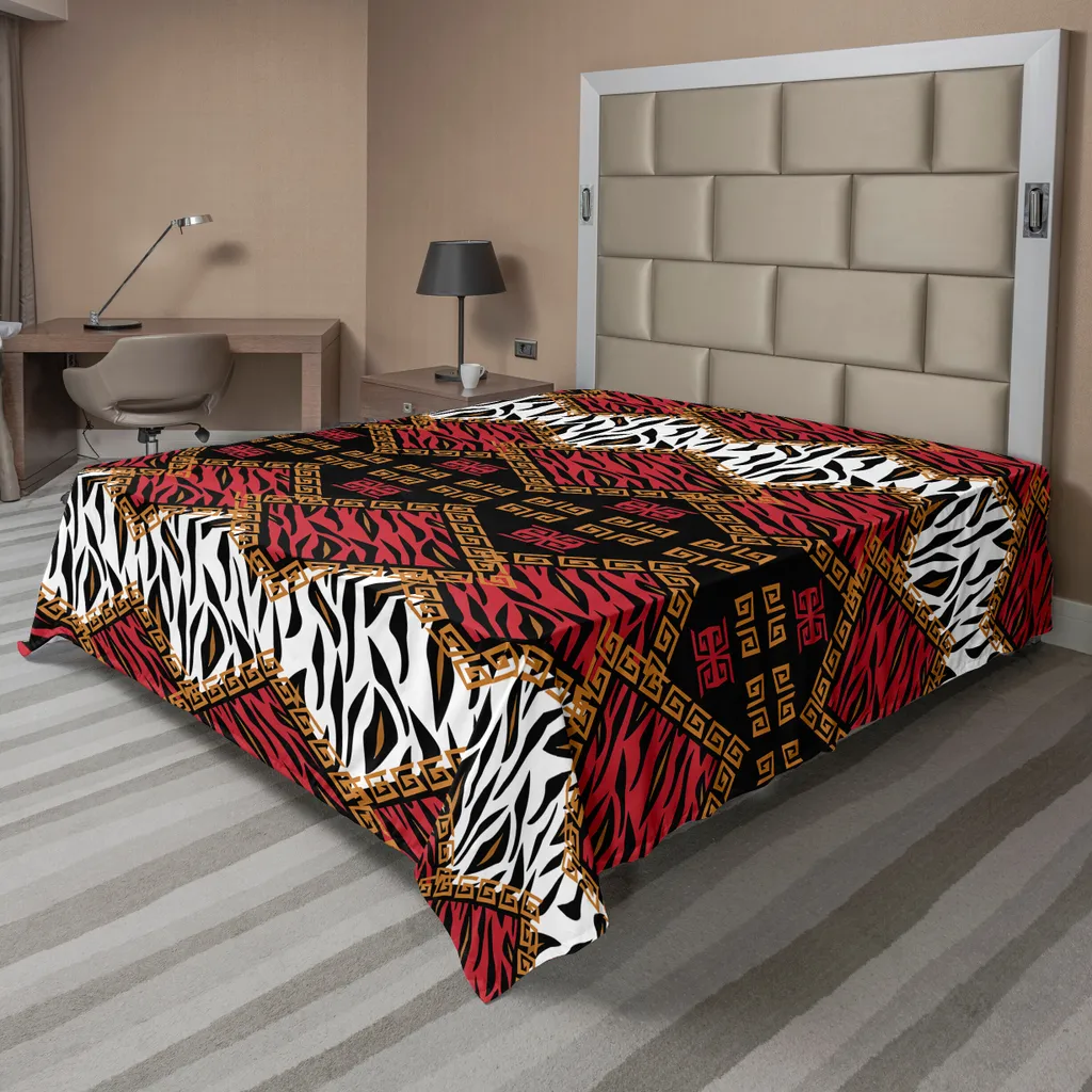Drap de lit supérieur pour décoration chambre motif savane 266x260cm