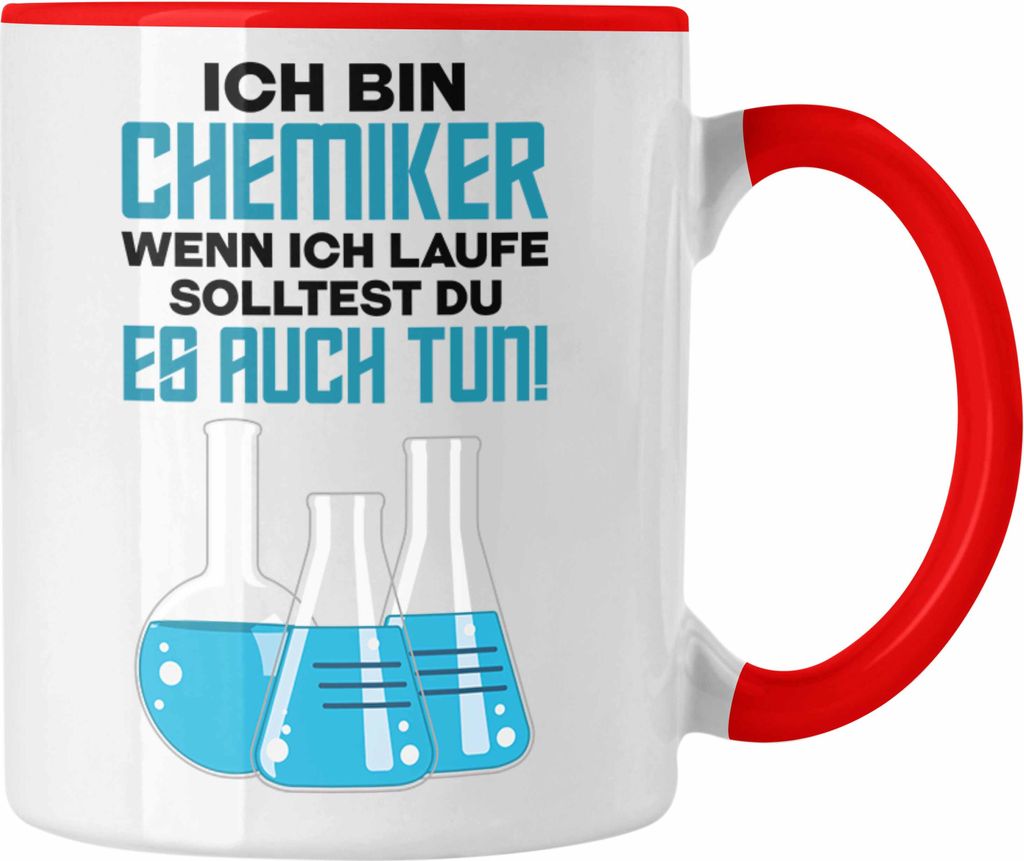 Trendation - Chemiker Geschenke Tassen Tasse Chemielaborant Chemie Geschenk Chemielabor Gadget (Rot)
