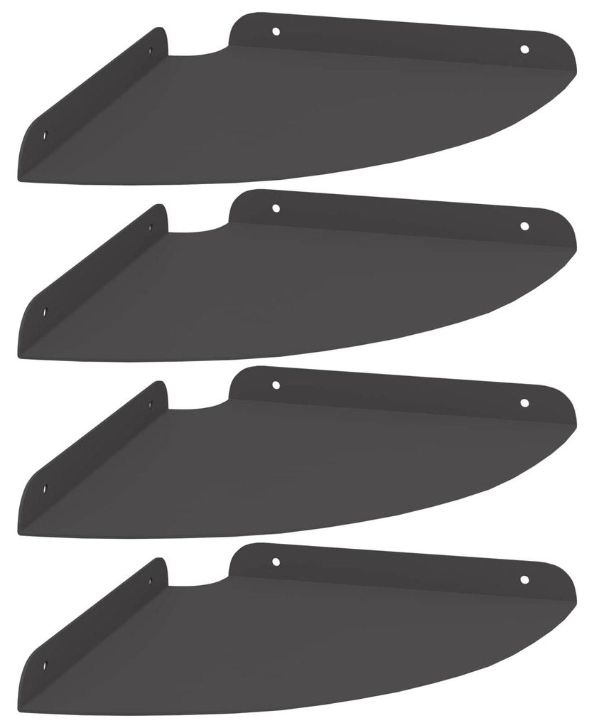 vidaXL Schwebendes Regal mit Regal 4 pcs Schwarz 24 x 24 x 2 cm