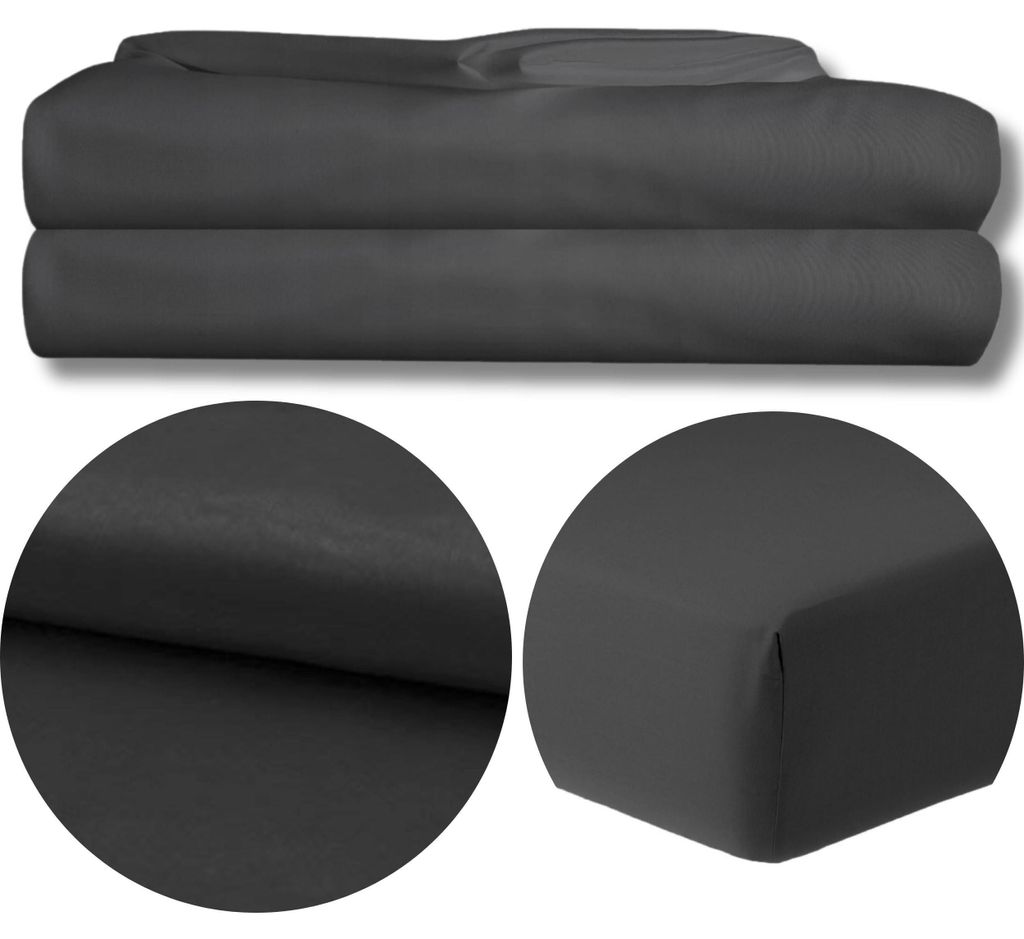 Bettlaken - Spannbettlaken - Mikrofibra - Dunkelgrau - 120g/m2 - 160x200 cm - Hochwertiges