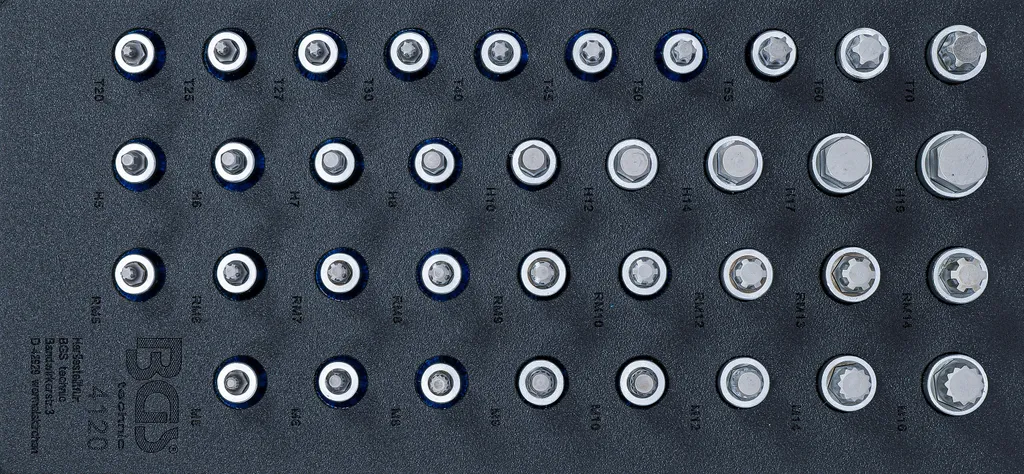 Set 36 Inserti BGS 4120 per Officina - Qualità Professionale 1/2"