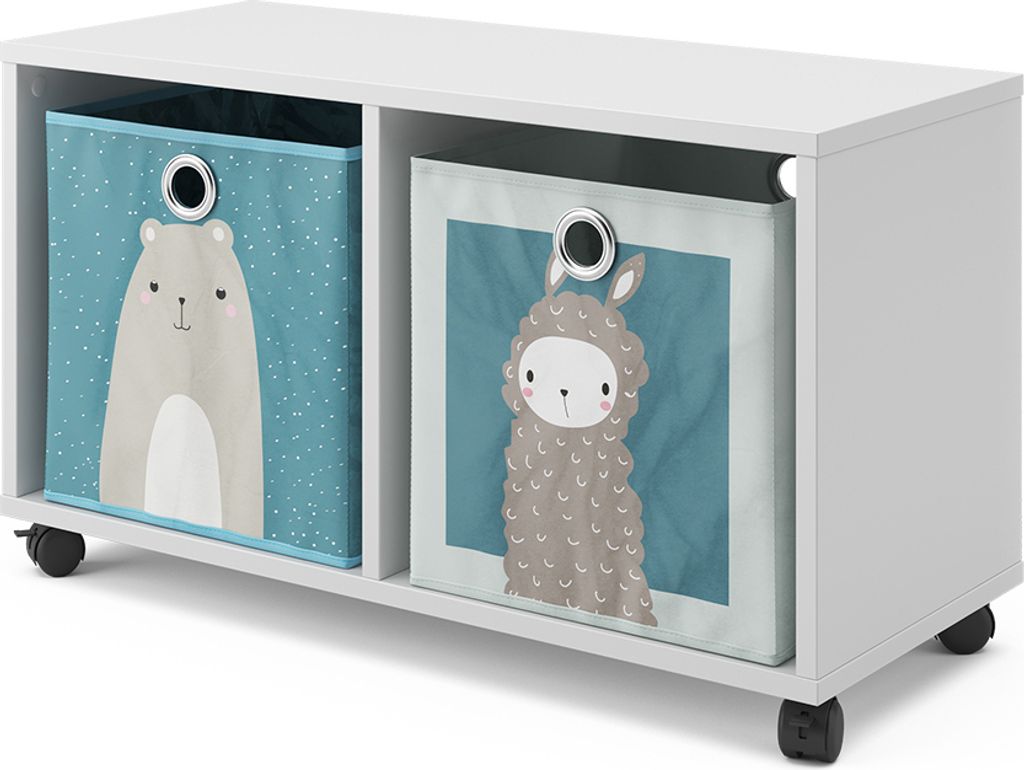 Kinderregal Vicco Weiß 72 x 42.4 cm mit 2 Faltboxen, Model 37012