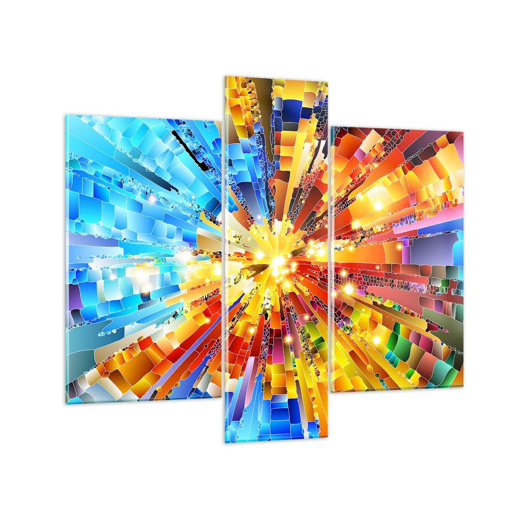Bilder auf glas - Abstraktion modern - 95x80cm - Glasbilder - Wandbilder - Kunstdruck - zum Aufhängen bereit - Wanddekoration aus Glas - Glas Bild...