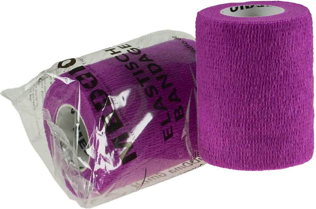 1 Haftbandage Selbsthaftende Bandage / Fixierbinde 7,5 cm x 4,5 m purple