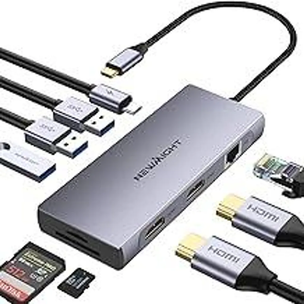 Hub Newmight 9 in 1: Dual 4K HDMI e Lettore SD per Creativi
