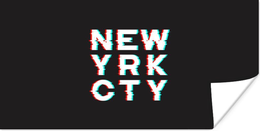 MuchoWow® Poster New York - Stadt - Weiß 40x20 cm - Poster Produktbild 