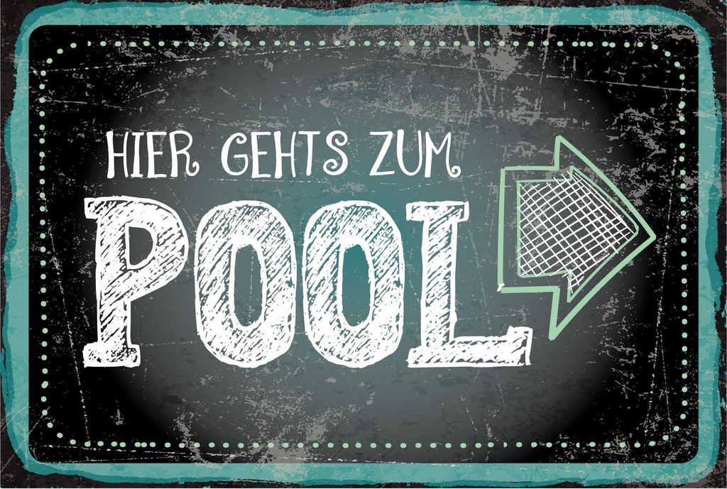 vianmo Holzschild 12x18 cm Hier gehts zum Pool