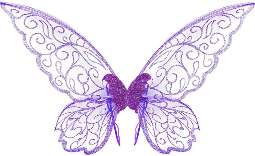 Feenflügel für Kinder und Erwachsene, Schmetterlingsfee, Halloween-Kostüm, glitzernde Engelsflügel, Elfen-Cosplay-Zubehör für Mädchen und Fr...