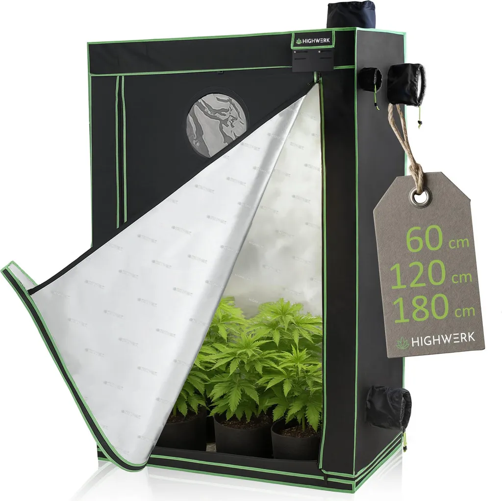 Armadio Coltivazione Indoor HIGHWERK: 120x60x180cm per Piante Sane