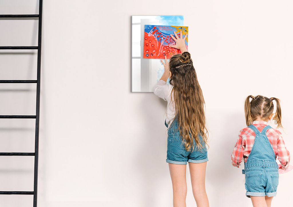Magnetische Notiztafel - Schwarzer Marker + Schwamm + Magnete - 40 x 60 cm - Wasserflecken