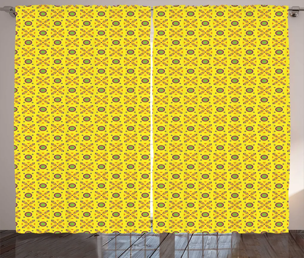 Rideau pour chambre à coucher occultant léger 280x225 cm style abstrait