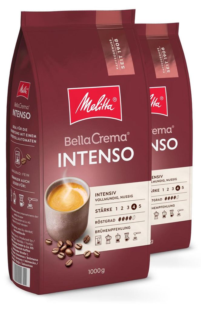 Melitta BellaCrema Intenso Kaffee-Bohnen, ungemahlen, für Produktbild 
