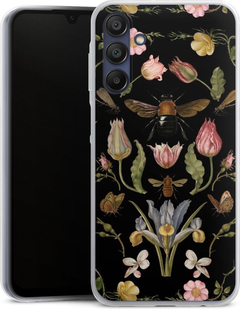 DeinDesign Slim Hülle für Samsung Galaxy A15 5G Silikon Case Ultra Dünn Handyhülle Biene Blumenkranz Blüte