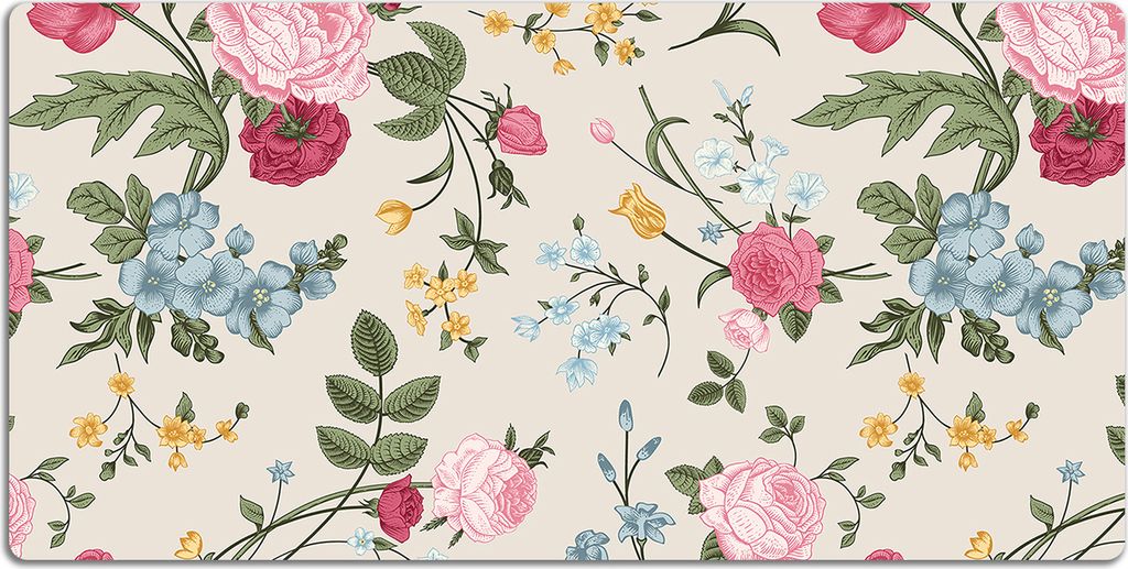 Schreibtischmatte Tischunterlage 100x50 cm Mauspad - Farbenfrohe Blumen