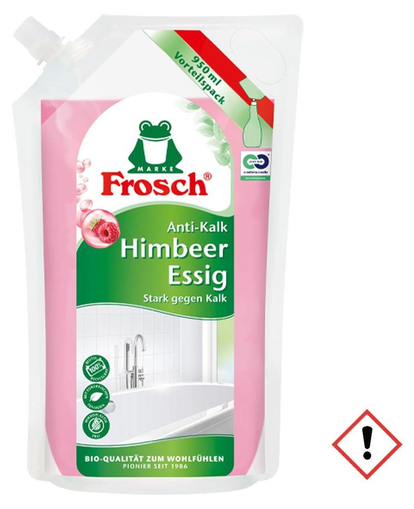 Kalkreiniger, Himbeere, Nachfüllpackung, 950 ml, FROSCH Produktbild 
