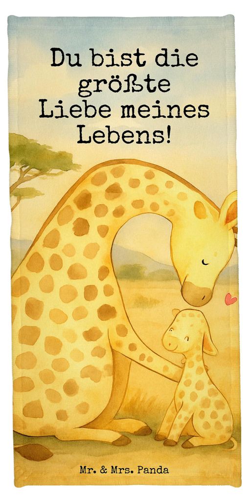 Mr. & Mrs. Panda Handtuch Giraffe Kind Design - Weiß - Geschenk, Reisehandtuch, Tochter, Mama, Afrika, Duschtuch, Frottier, Strandtuch, Sohn, Mutt...