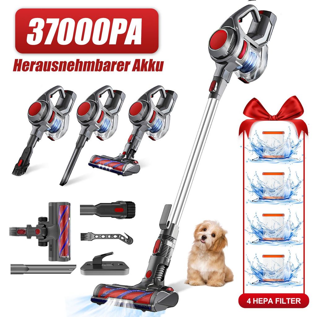 Aiibot Stielstaubsauger 25000Pa (800W, 5m Kabel, 1.6L, Rot) Ab 49,99