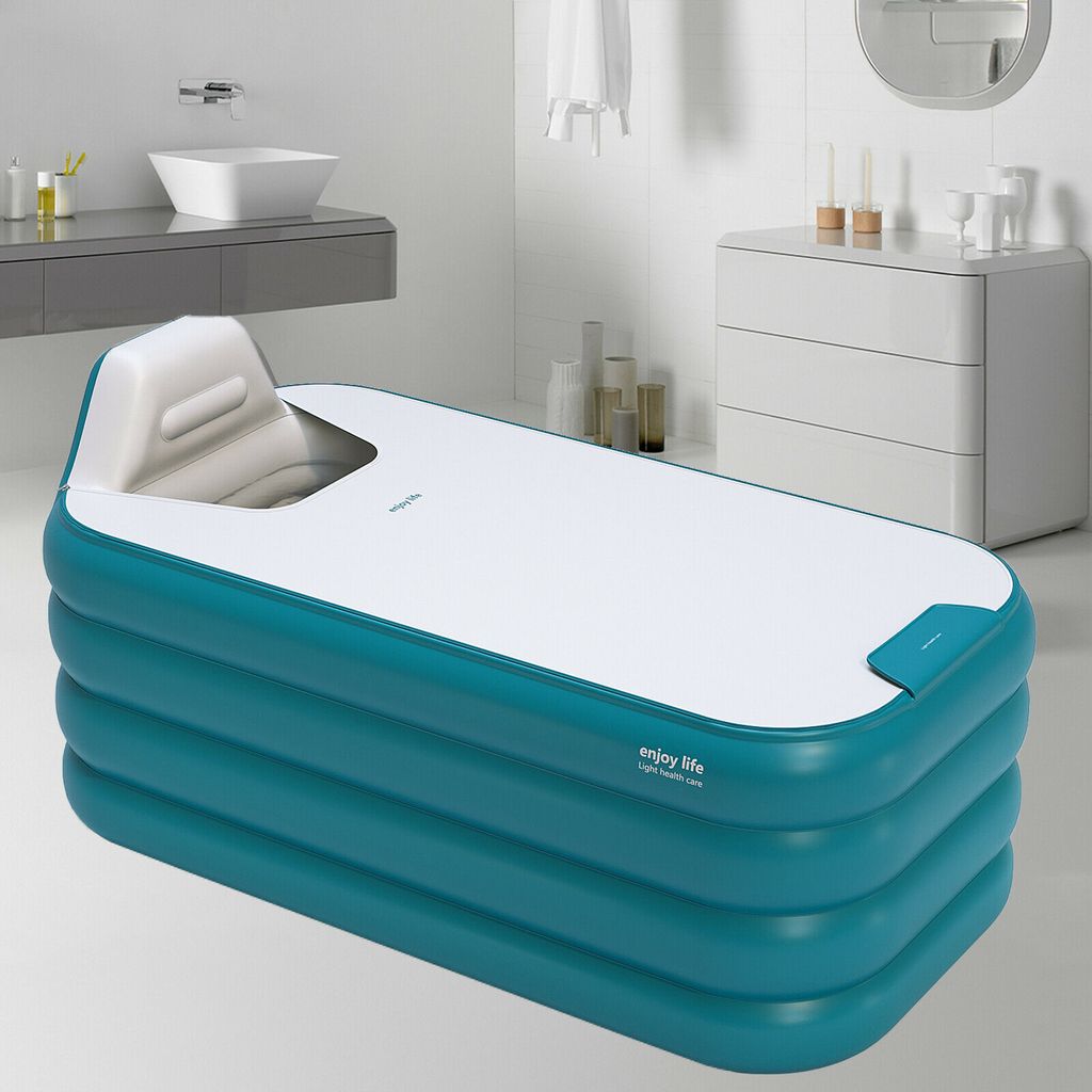 120cm Faltbar Mobile Badewanne Für Erwachsene Freistehend Tragbar Bathtub Grün 