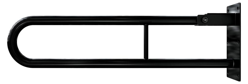 Klappbarer Wandstützgriff aus Stahl, Schwarz, 80 cm