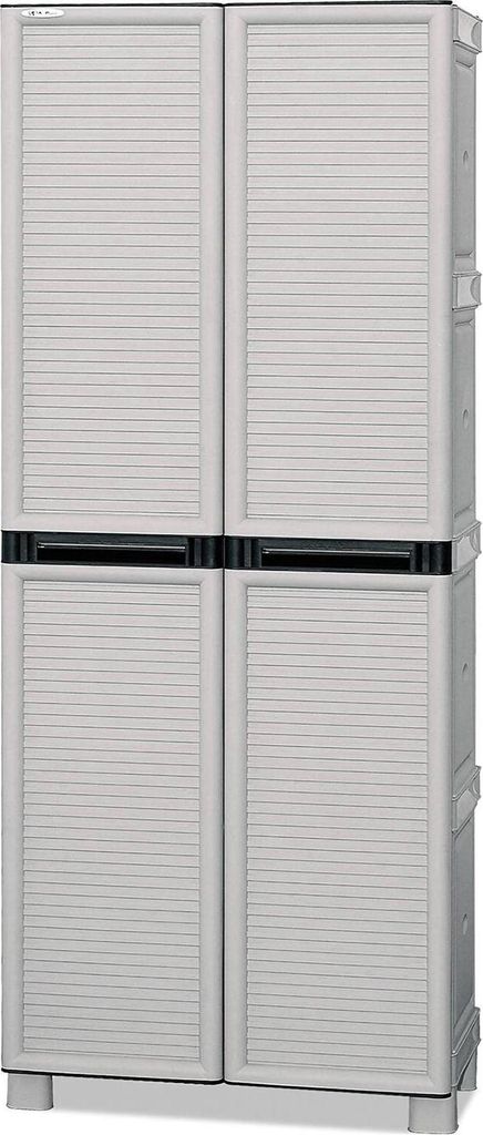 Dbeghett Outdoor-Garderobe, Mehrzweckschrank, Wäscheschrank, Outdoor-Schrank, 100 % Italy, Hellgrau, 70 x 39 x 172 cm