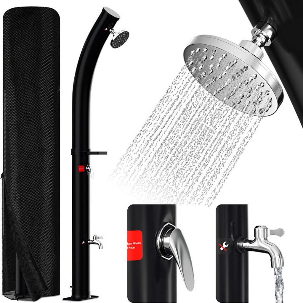 Izrielar Solardusche 20L Außendusche Gartendusche mit Schutzabdeckung und Seifenablage für Pool Camping