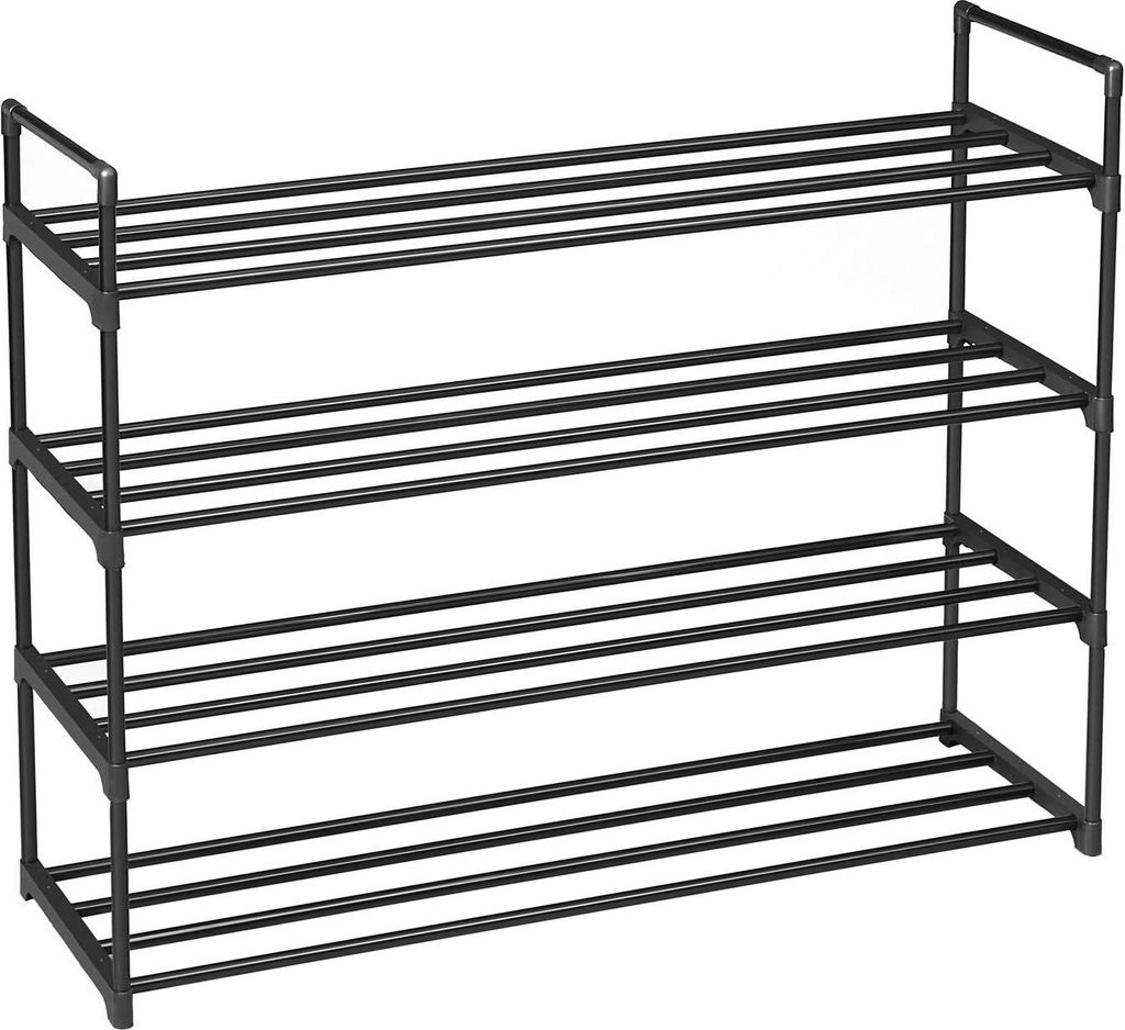 Schuhregal - 4 Ebenen - Metall - 92x73x30 cm - schwarz