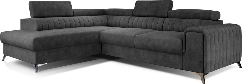 Ecksofa mit Schlaffunktion und Bettkasten, Couch für Wohnzimmer, Schlafsofa Sofagarnitur L-Form Wohnlandschaft mit Bettfunktion 278x92x205 cm OLIV...