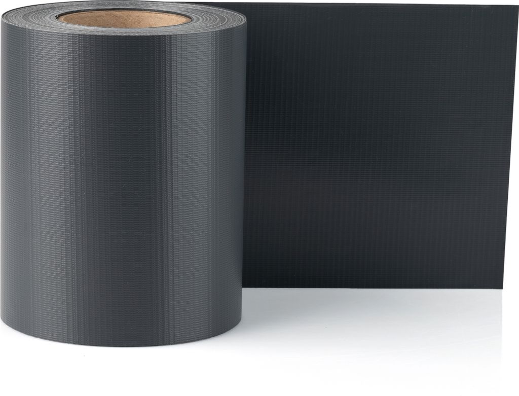 Electronicx PVC Sichtschutzstreifen | 4 Rollen à 35m | Anthrazit | Doppelstabmatten | 140m x 19cm | 450g/m² | inkl. 80 Befestigungsclips