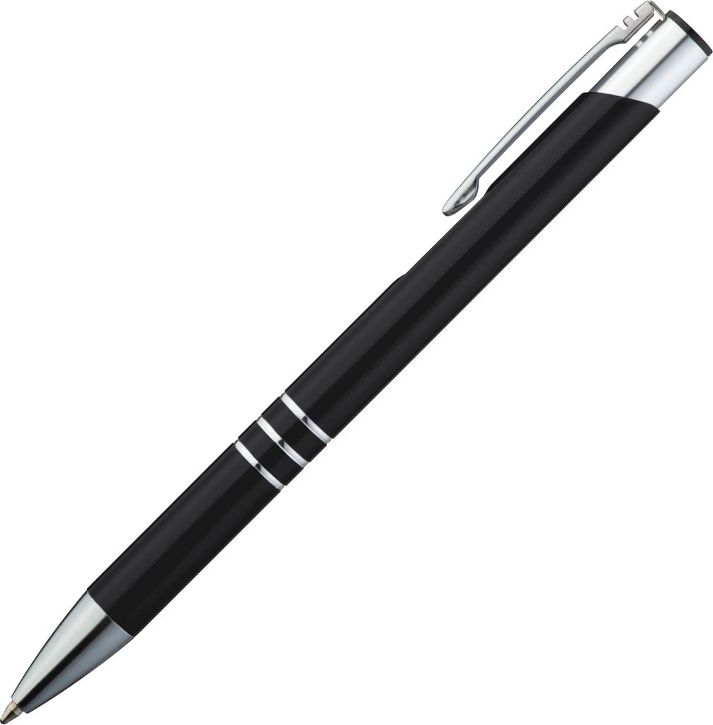 Kugelschreiber aus Metall / Schreibfarbe = Kugelschreiberfarbe / Farbe: schwarz