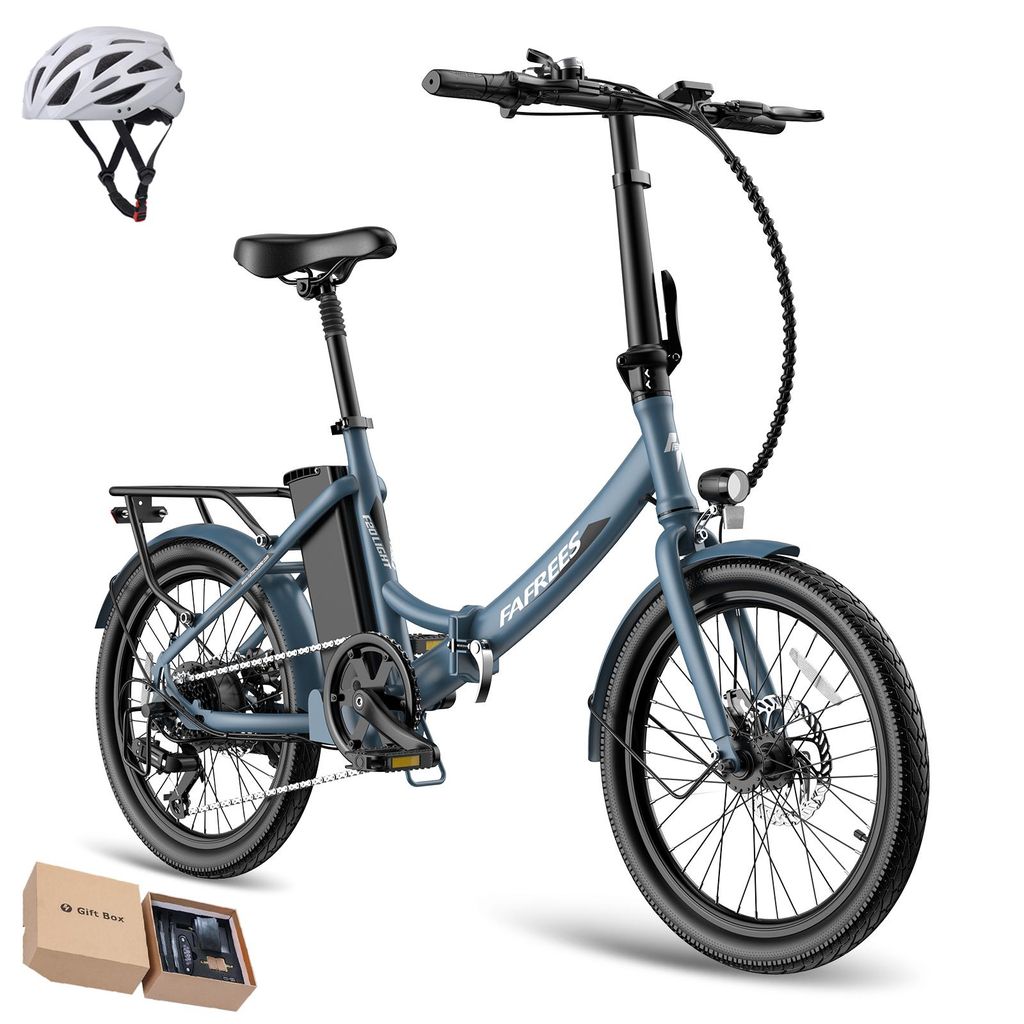 E-Bike Pedelec 20 Zoll Premium 250W Shimano 7-Gang 36V 20Ah Akku 150km IPX5, Blau
