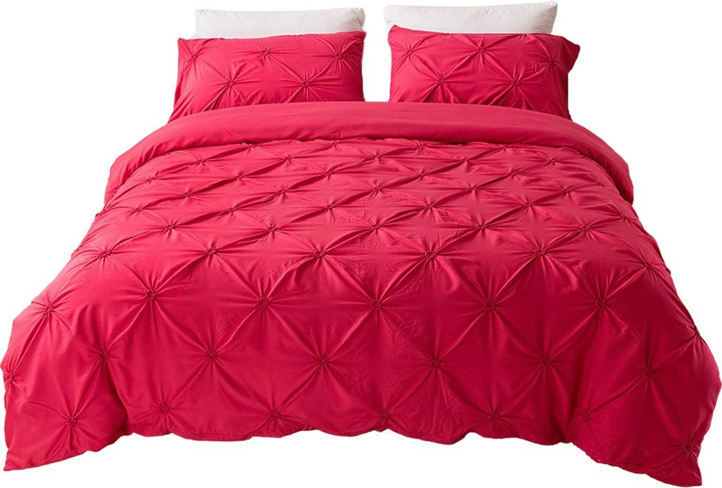 Bettwäsche 200x230cm polyester fiber 3 teilig - Magenta Bettbezug Set, weiche Flauschige Bettbezüge mit Reißverschluss und 2 mal 50x75cm Kissenb...