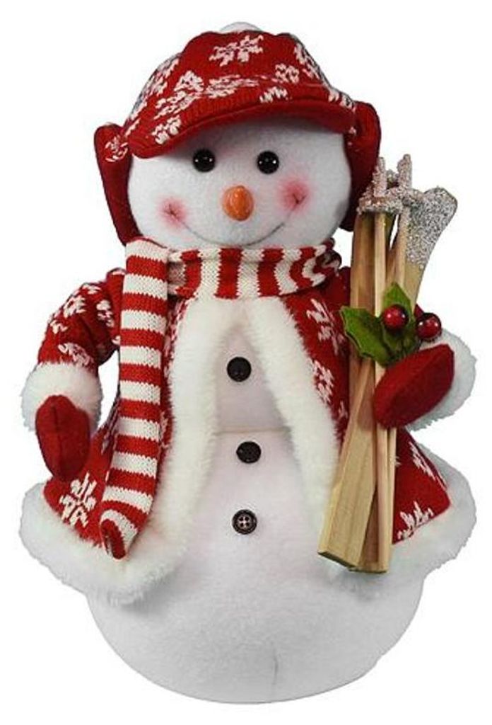 Dekoration MagicHome Weihnachten, Schneemann mit Skiern, 30 cm