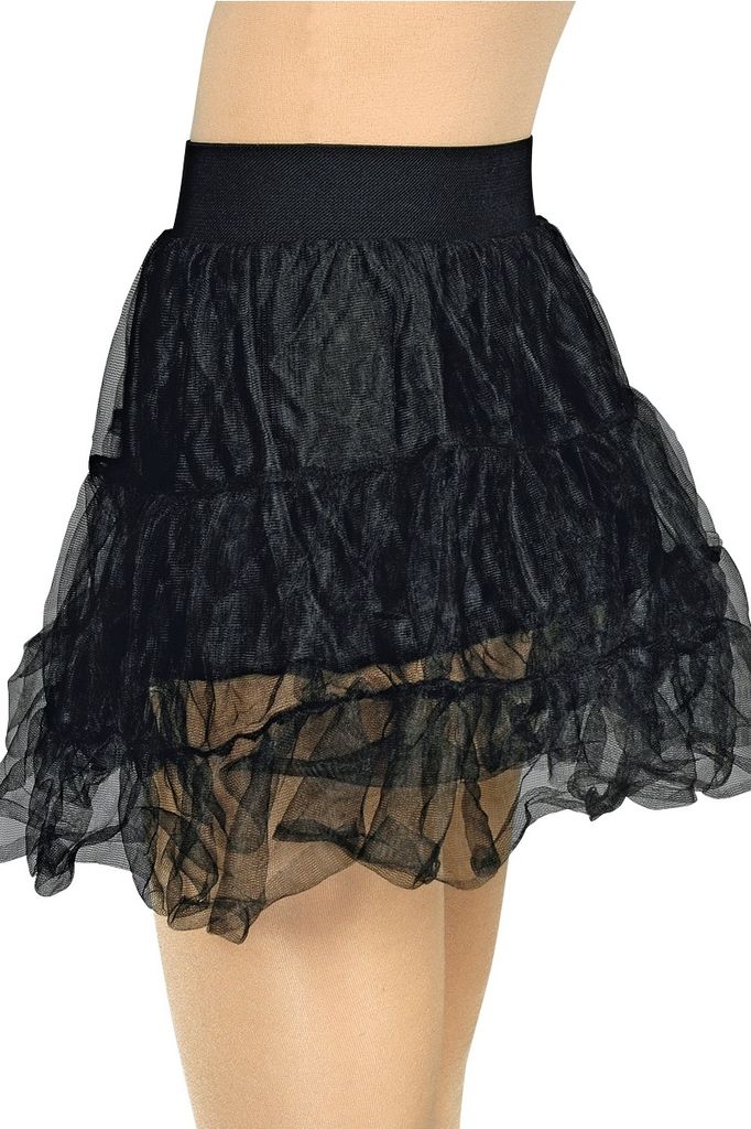 K84250841-44-46 schwarz Damen Petticoat kurz Unterrock Gr.44-46