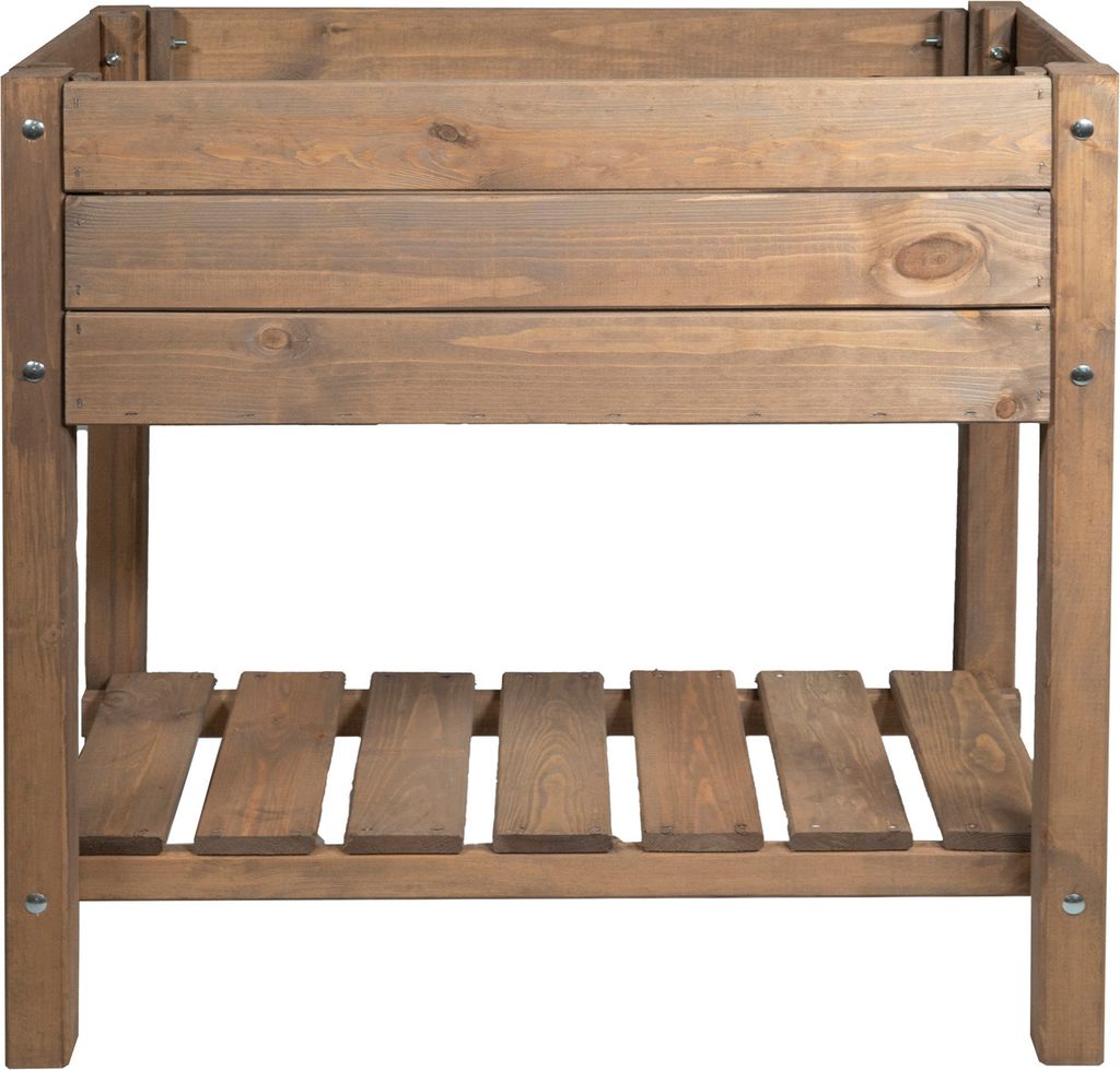 mgc24 Hochbeet Massiv S 79x40x78cm Kiefernholz dunkelbraun