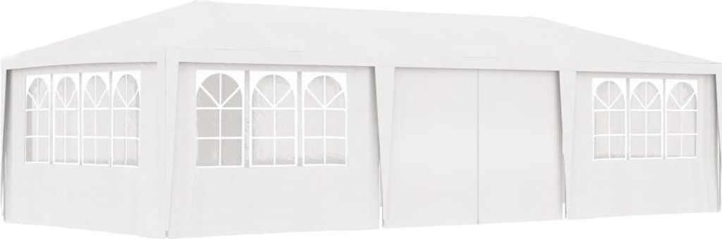 The Living Store Profi-Partyzelt mit Seitenwänden 4×9 m Weiß 90 g/m²