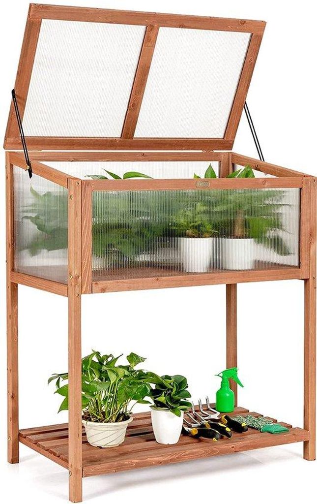 Holz Hochbeet mit Planke (90x49x104,5cm) für Pflanzen