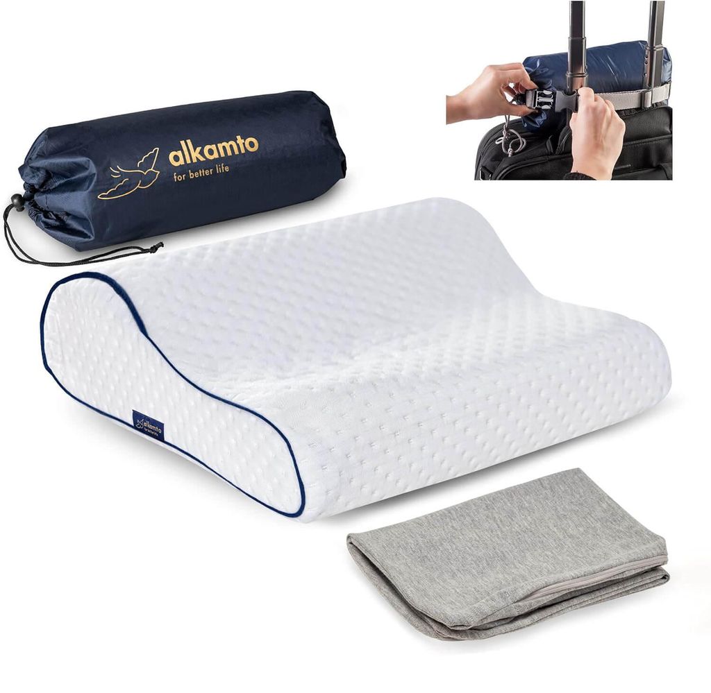 Alkamto Orthopädisches Reisekissen 35x30x10 cm, Memory Foam Produktbild 