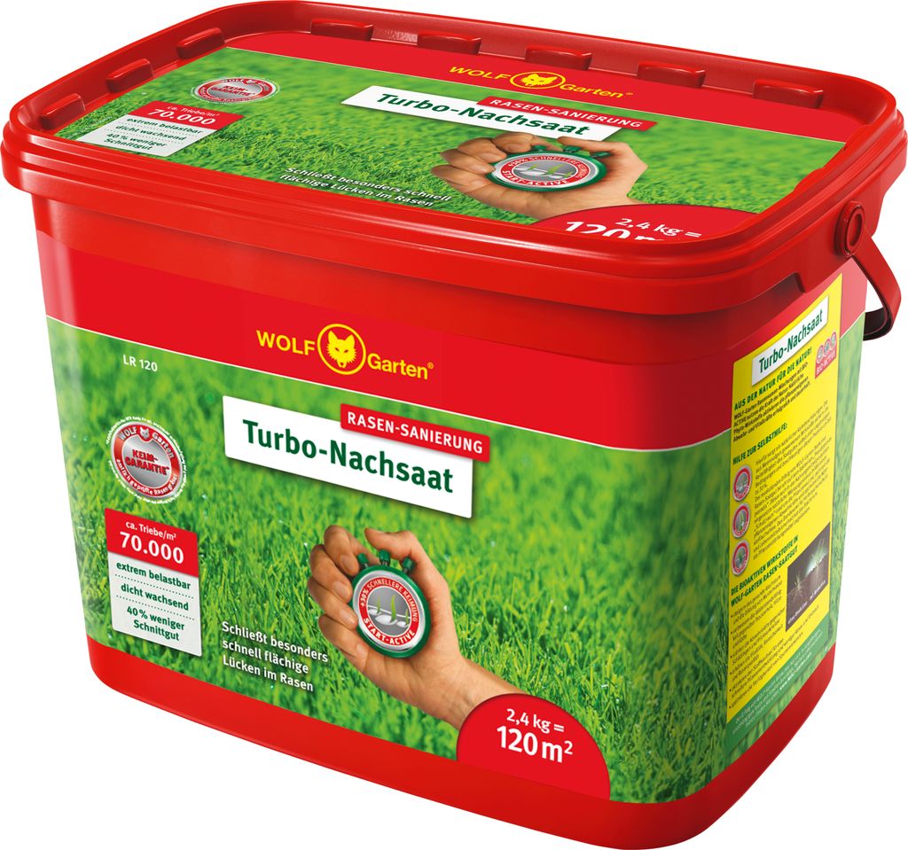 WOLF Garten Turbo Nachsaat 2,4 kg LR 120 Rasen-Sanierung