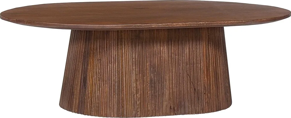 Table basse bois massif Miguel 120 cm : fini les angles dans le salon