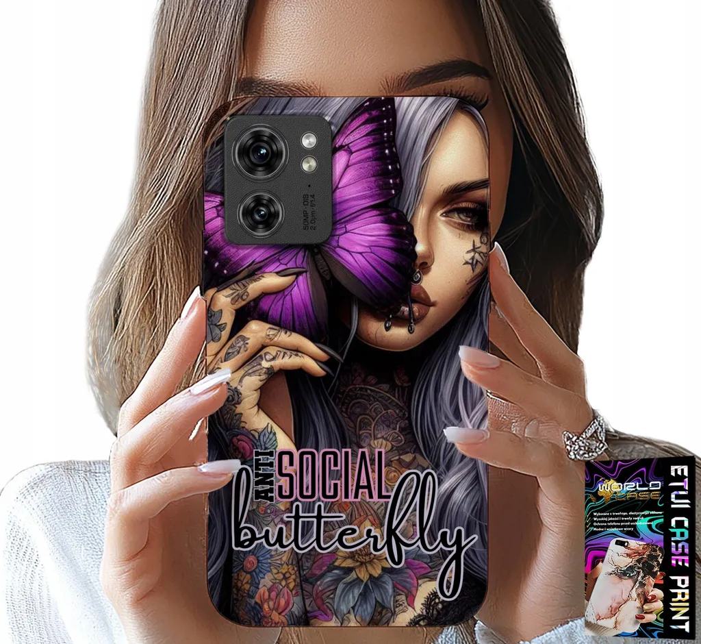 Idea Regalo Motorola Edge 40: Cover Rosa Anti Social Butterfly