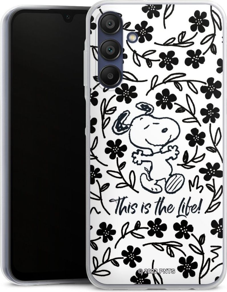 DeinDesign Slim Hülle für Samsung Galaxy A15 Silikon Case Ultra Dünn Handyhülle Blumen Peanuts Snoopy