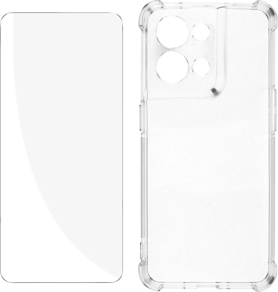 Set Protezione Oppo Reno 8 5G: Custodia Trasparente + Vetro 9H Avizar
