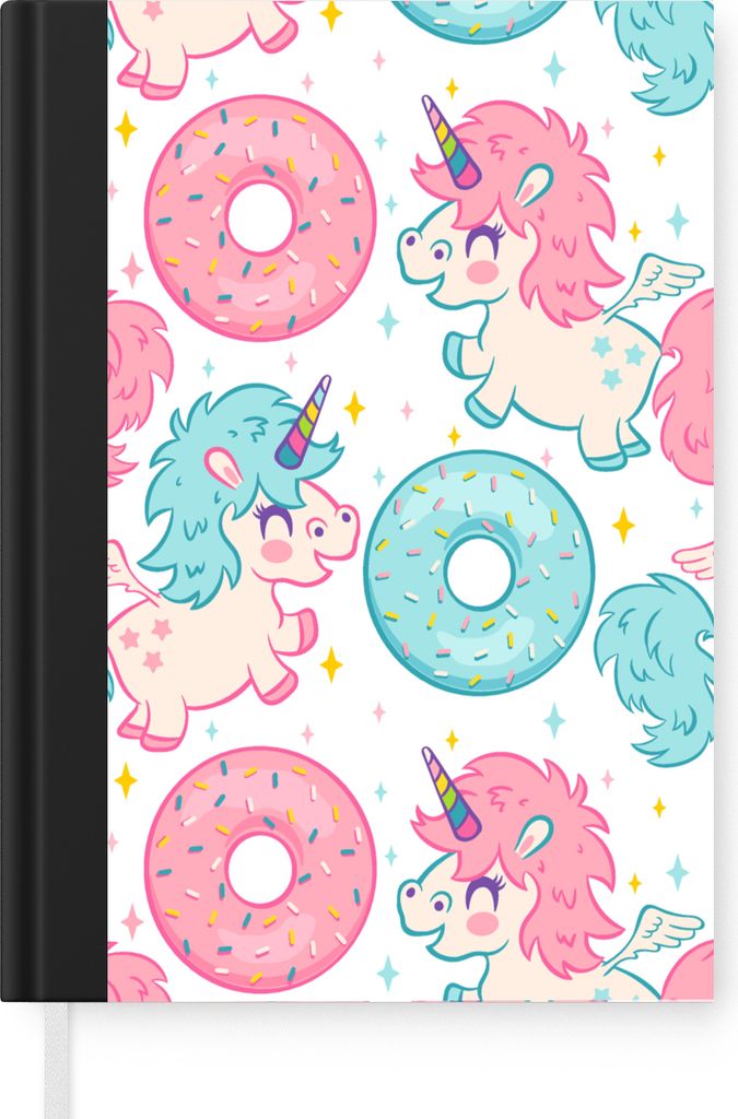 MuchoWow Notizbuch Tagebuch Haushaltsbuch Notebook A5 Einhorn - Donut - Baby - Notizblock - Notizheft - Notebook - Schreibblock - Papier
