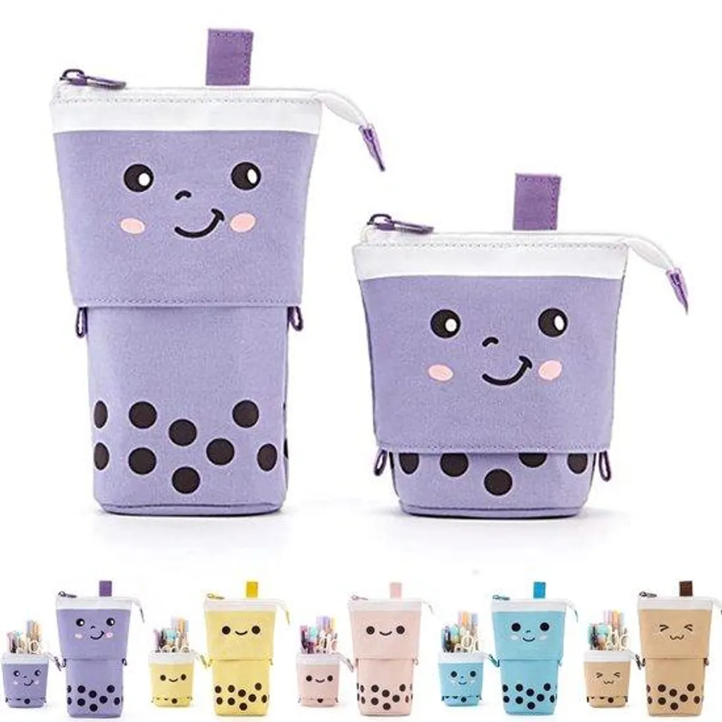 Étui violet 2 en 1 avec fermeture à glissière pour filles et ados